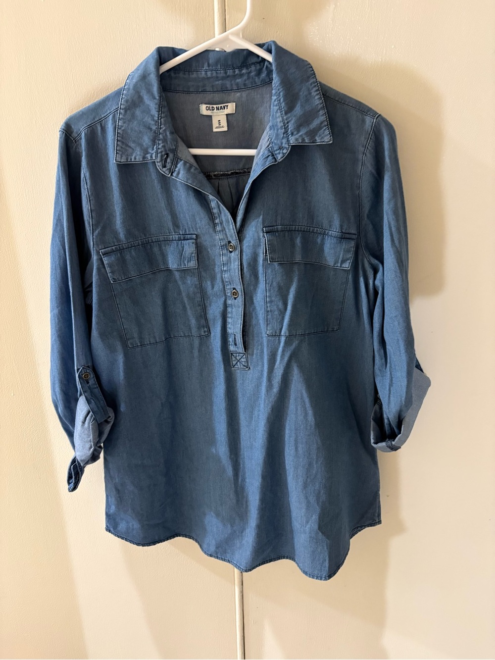 Old Navy Chambray Button Pullover Shirt - Blue